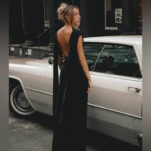 Odd Muse Drape Maxi Gown Black Tie Dress